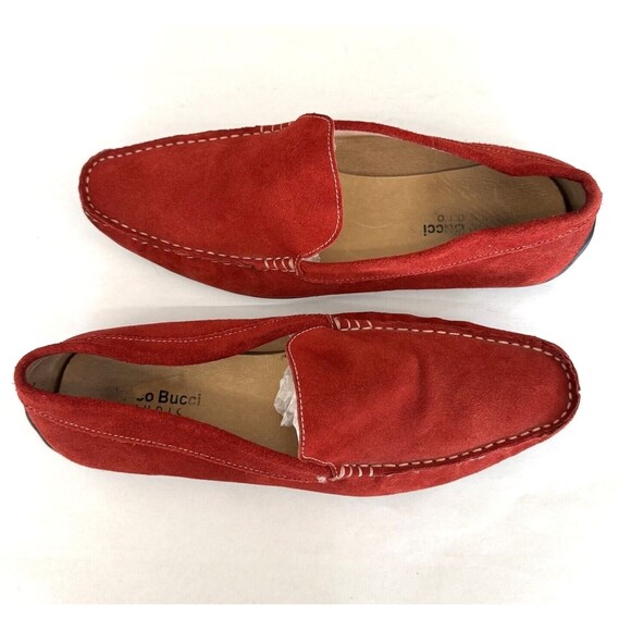 Bacco Bucci Studio Red Suede Driving Moccasin Loafer Men’s 10.5 Casual Designer - Picture 10 of 10